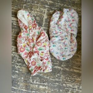 Baby girl bath robe and swaddle.